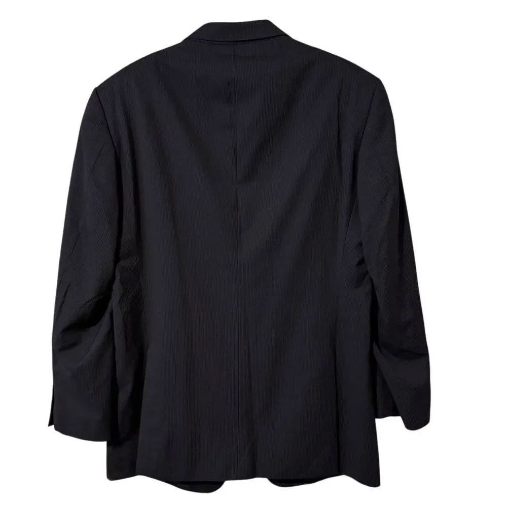 Armani Collezioni Men's Black Striped Wool Blazer Jacket 44r Formal - Picture 4 of 9